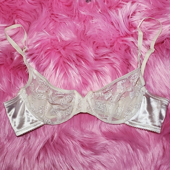 Rare Vintage Christian Dior Lace Bra 34B Pink - Picture 3 of 11